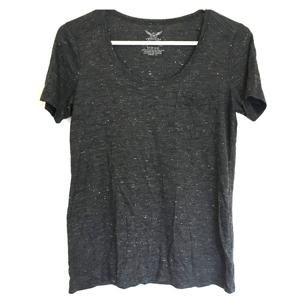 Faded Glory Gray Tee with Pocket Size Small